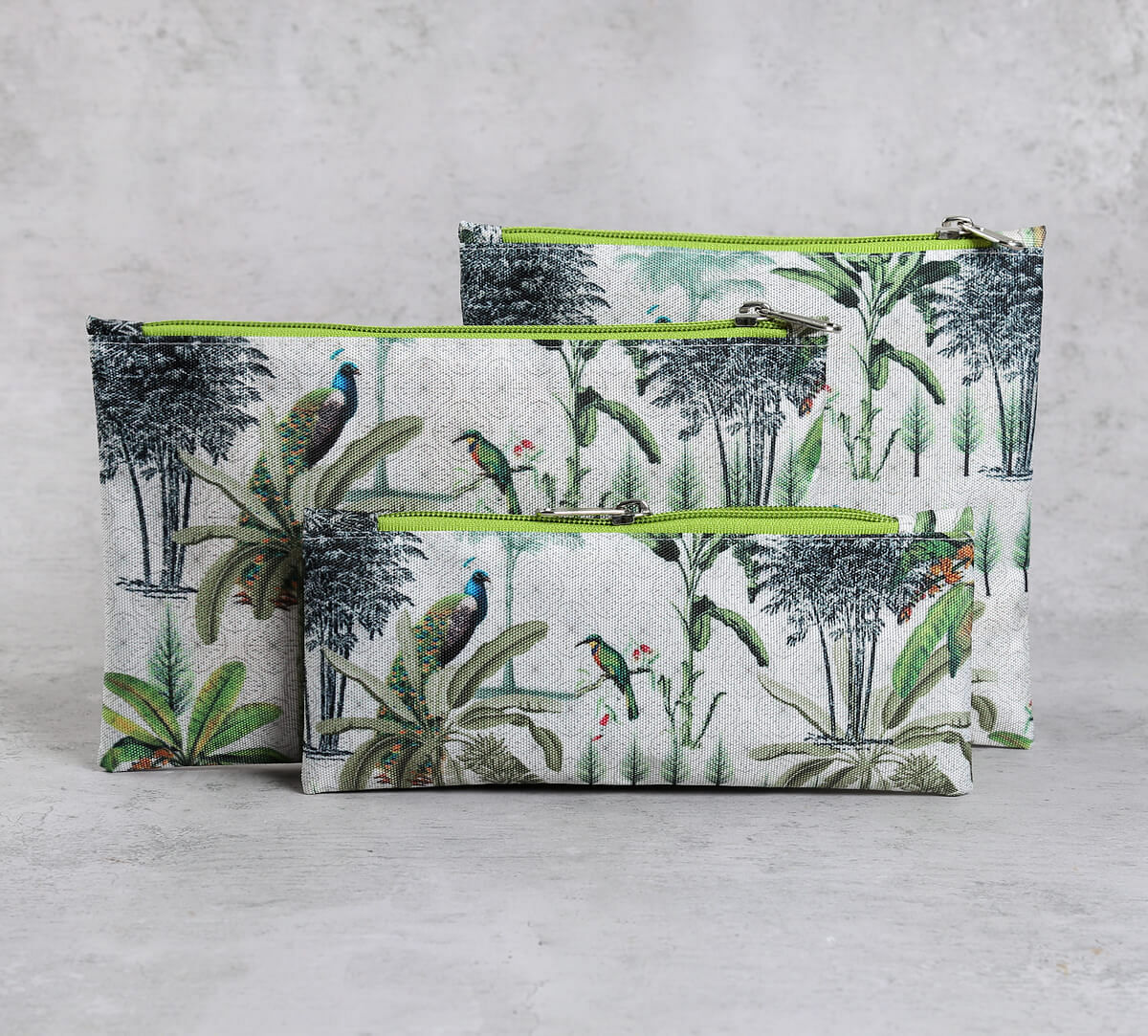 India Circus by Krsnaa Mehta Peacock Throne Paradise Utility Pouch Set of 3