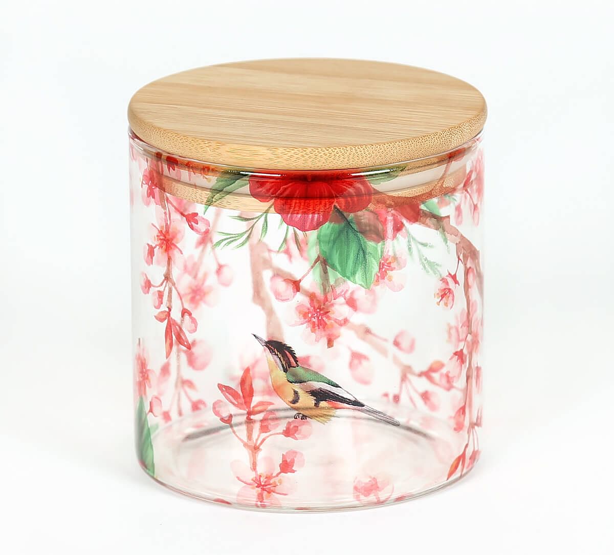 India Circus by Krsnaa Mehta Perching Floral Paradise Glass Jar 680mL