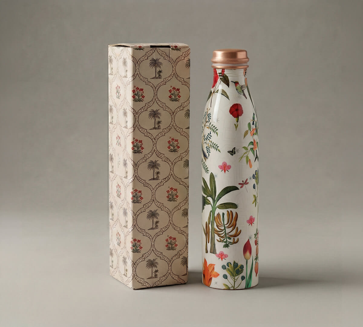 Petal and Plume Copper Bottle
