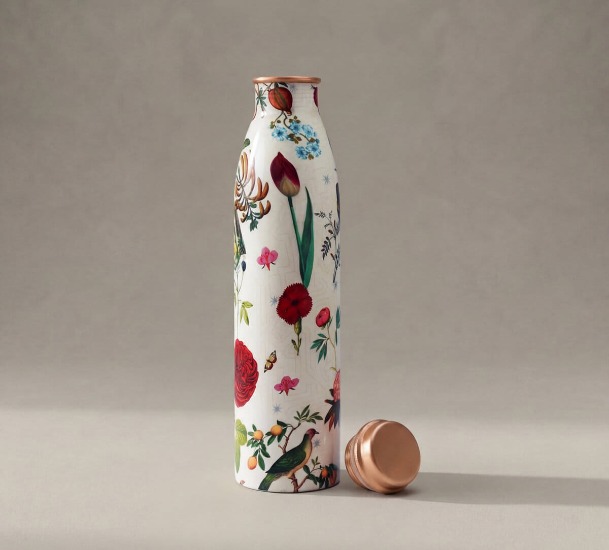 Petal and Plume Copper Bottle