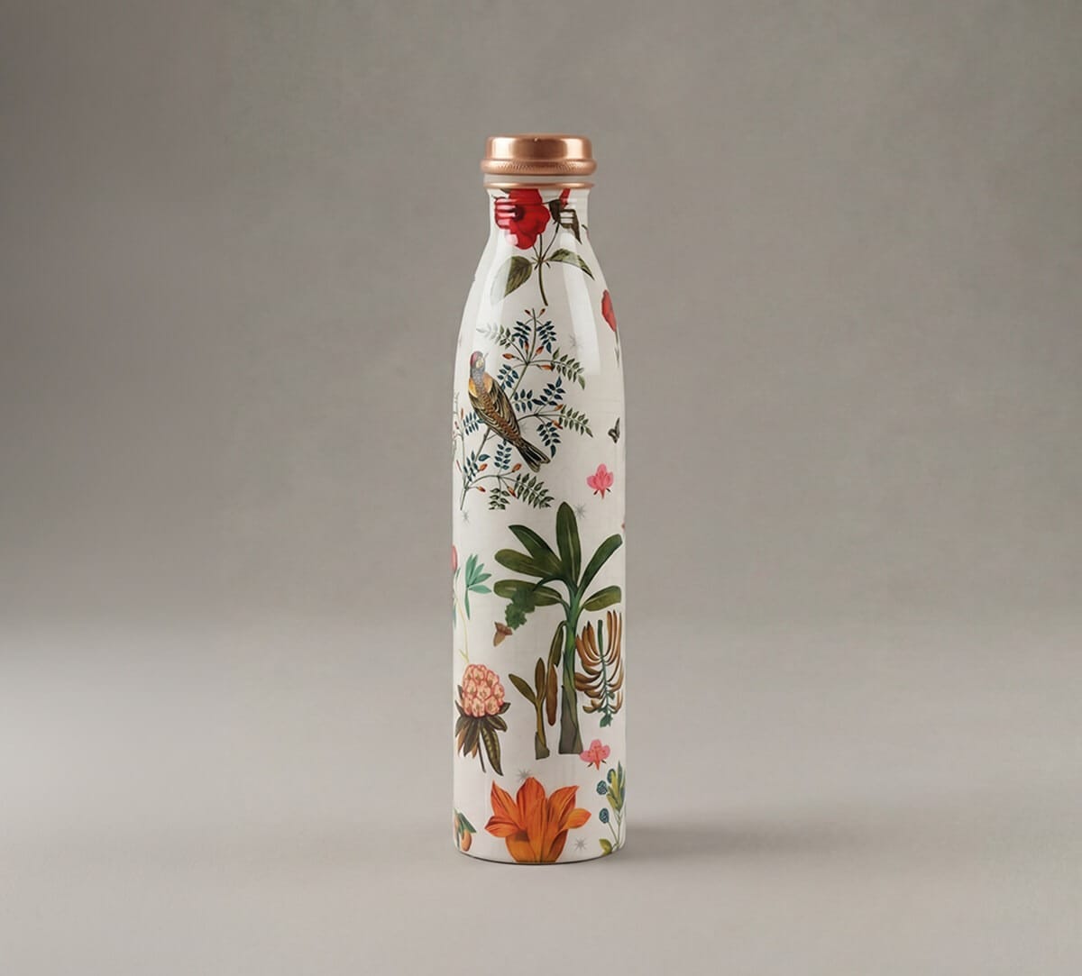 Petal and Plume Copper Bottle