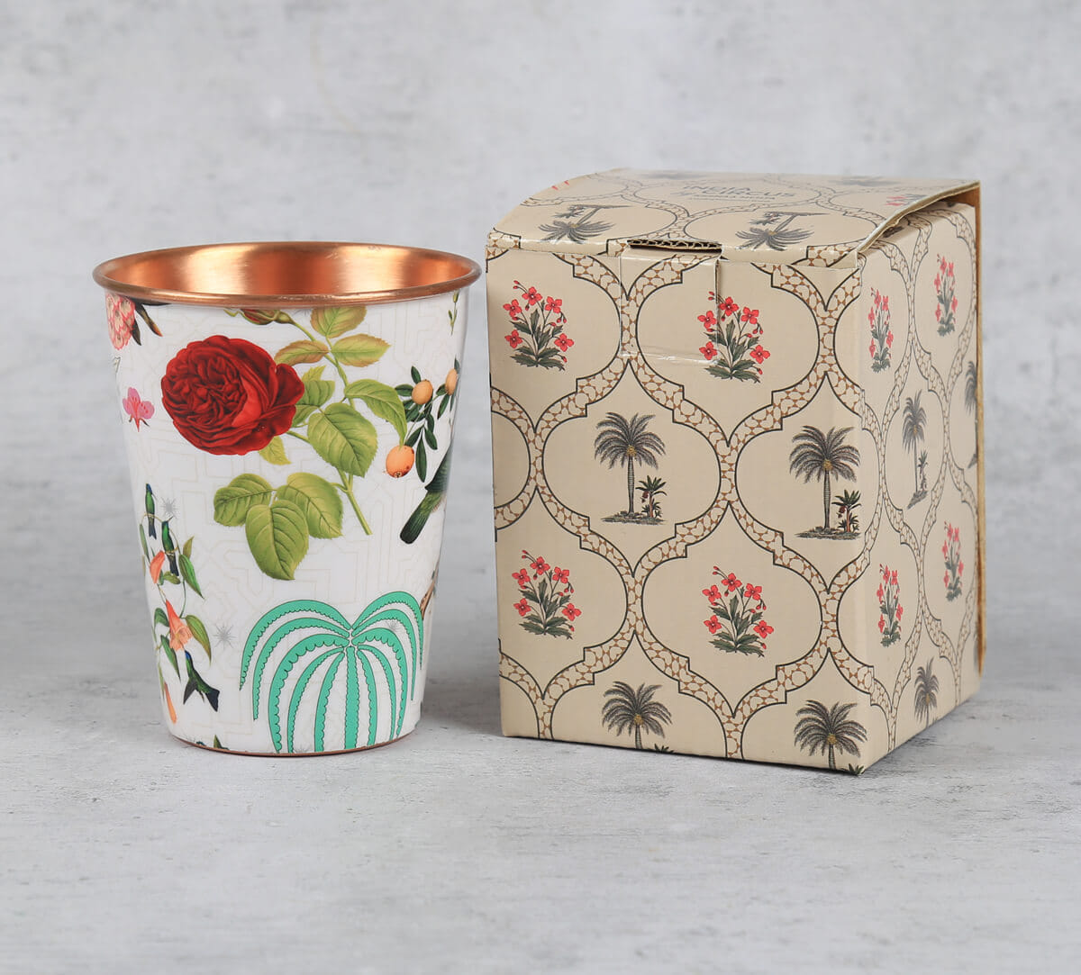 Petal and Plume Copper Tumbler Big