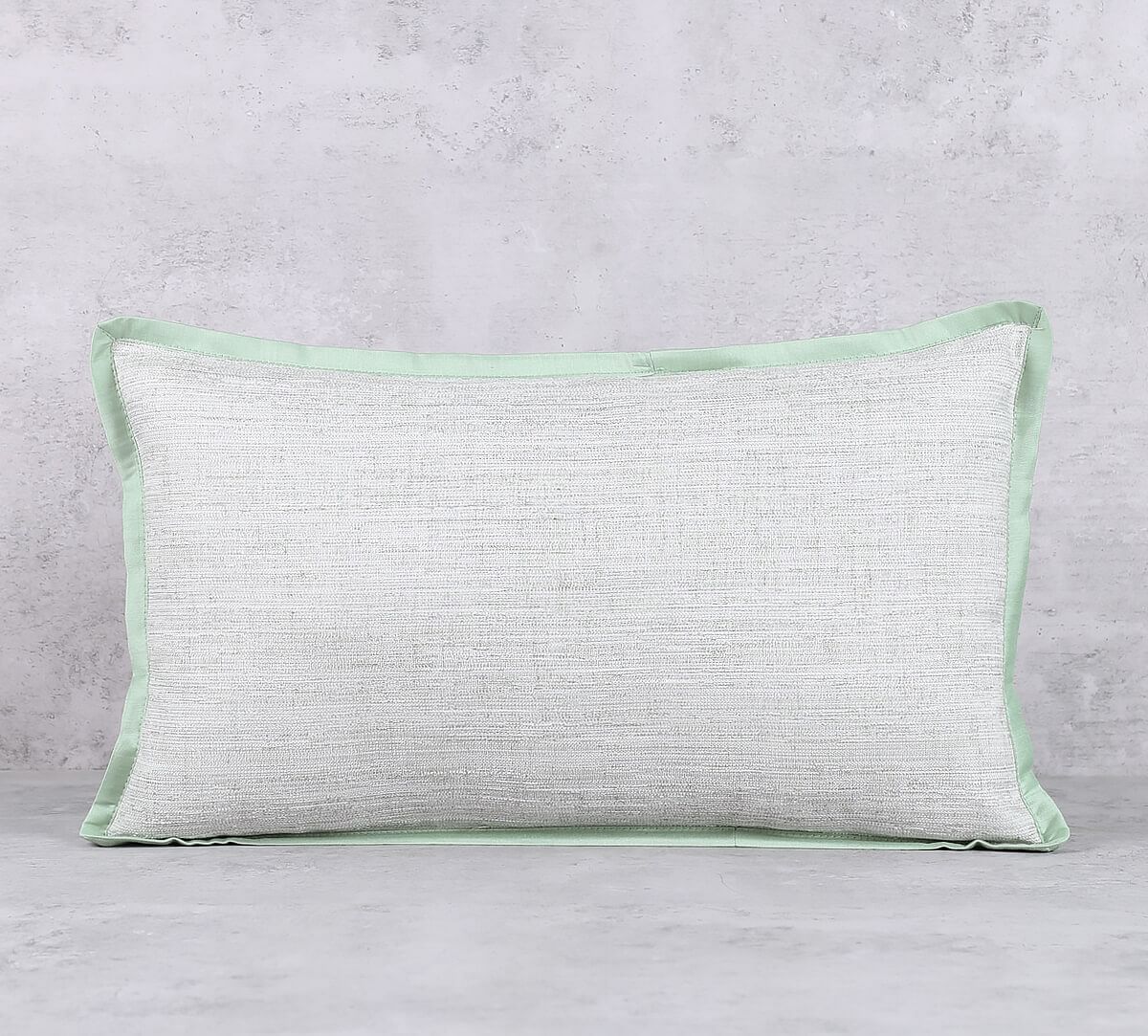 India Circus by Krsnaa Mehta Pistachio Flange Khadi Cushion Cover