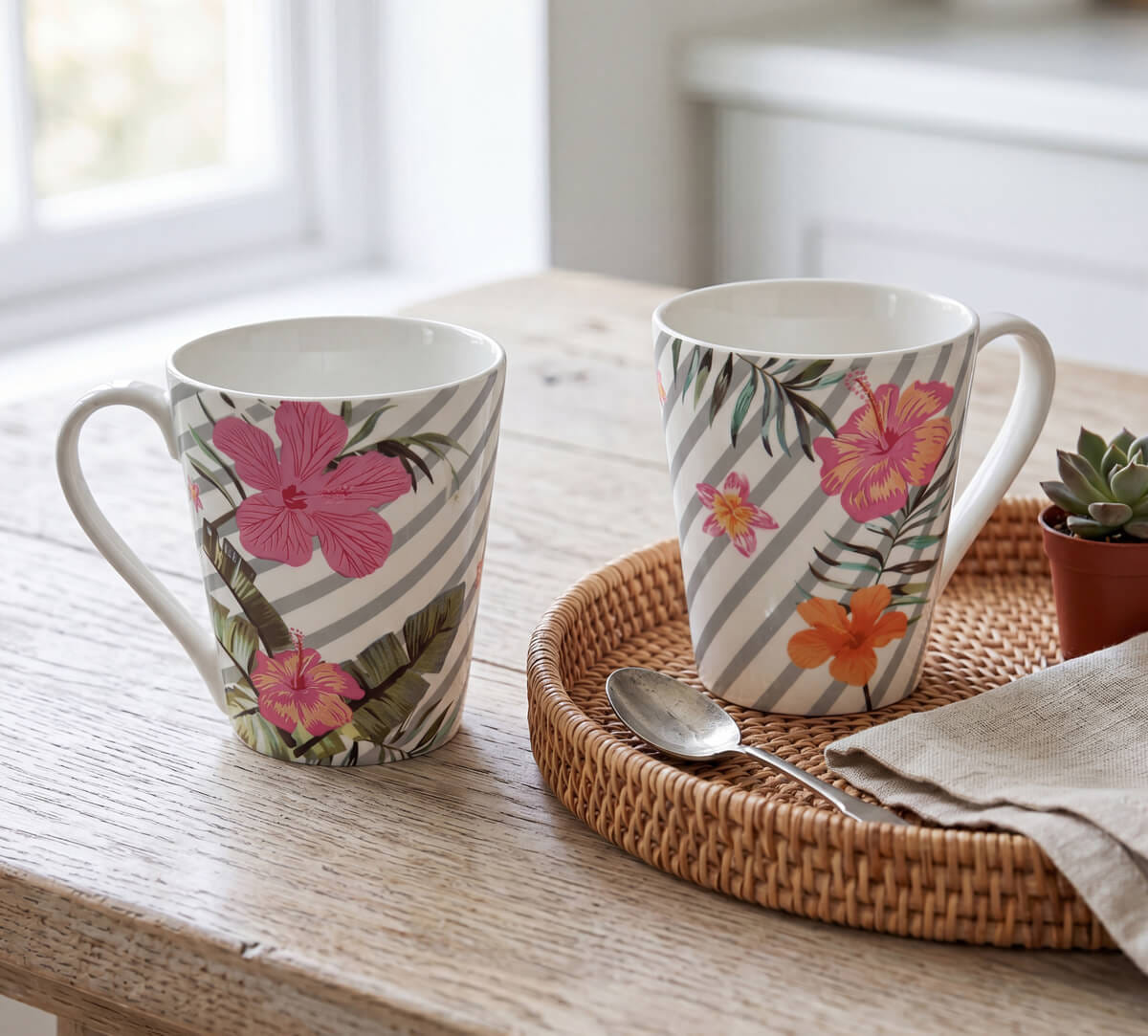 Plumerias Plume Coffee Mug Set of 2