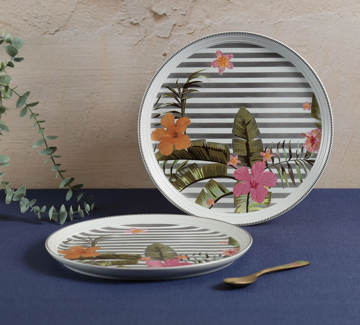 India Circus by Krsnaa Mehta Plumerias Plume Dinner Plate Set of 2
