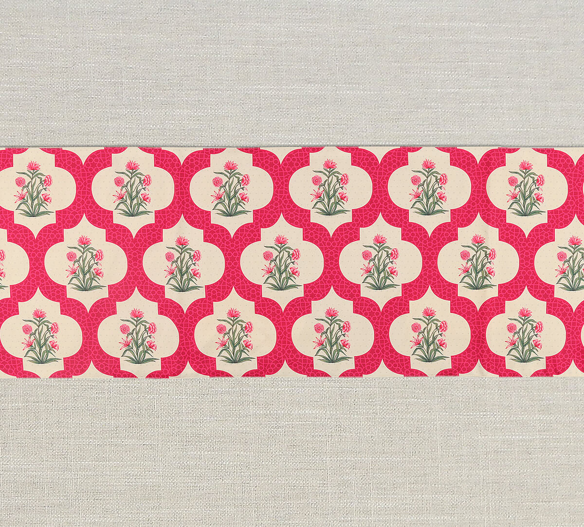 India Circus by Krsnaa Mehta Poppy Flower Scarlet Table and Bed Runner