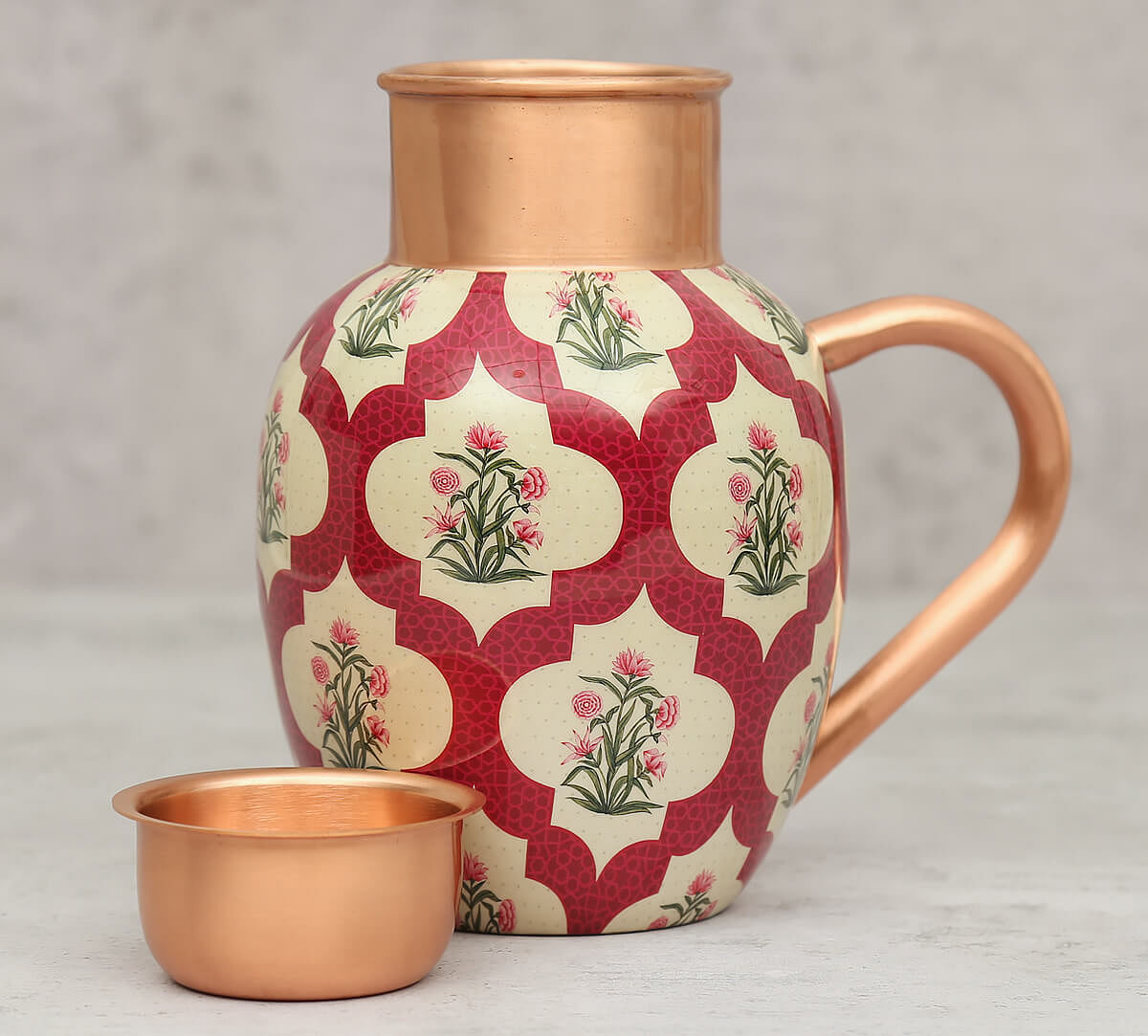 India Circus by Krsnaa Mehta Poppy Flower Scarlet Copper Jug Set