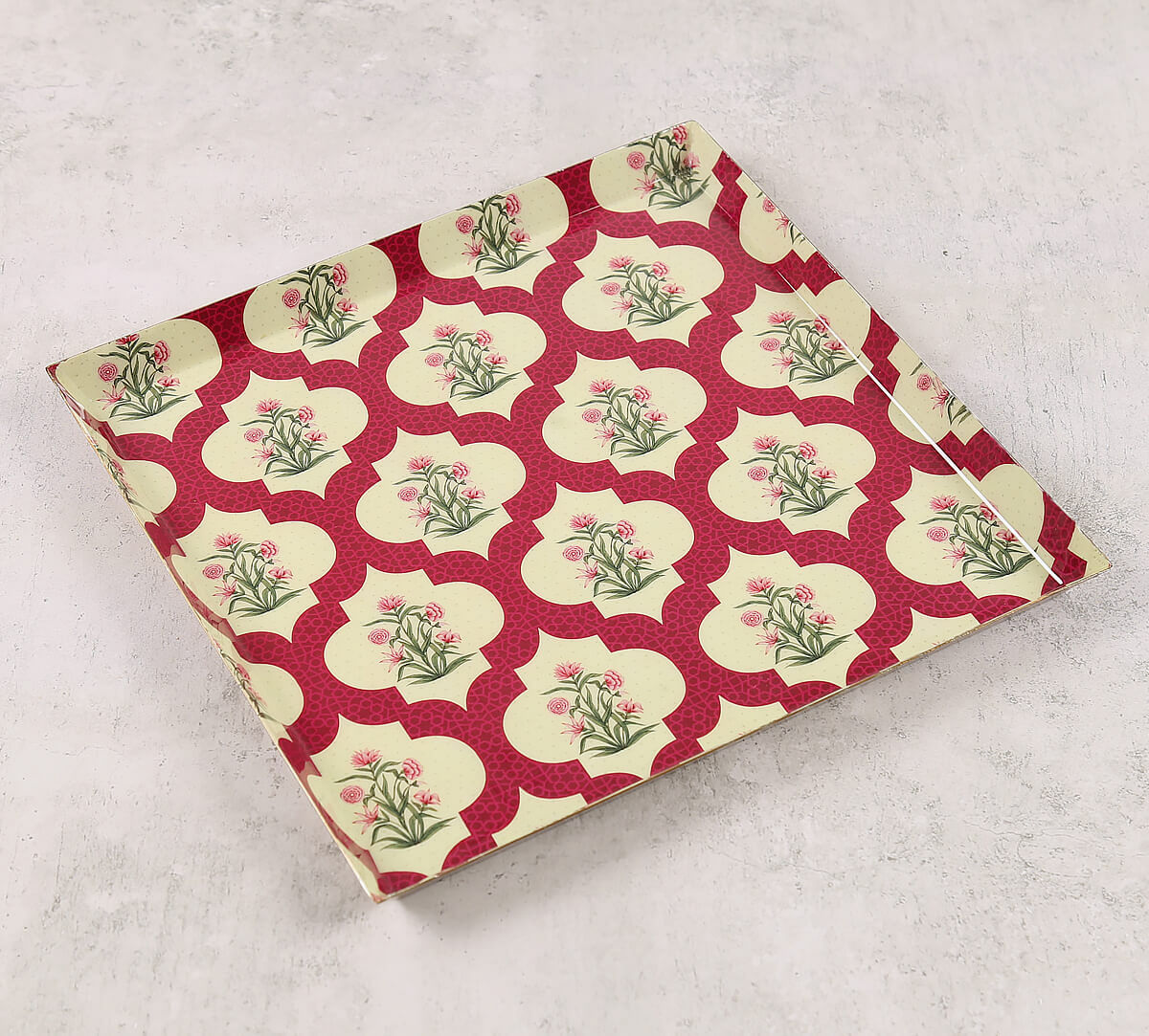 India Circus by Krsnaa Mehta Poppy Flower Scarlet Steel Platter