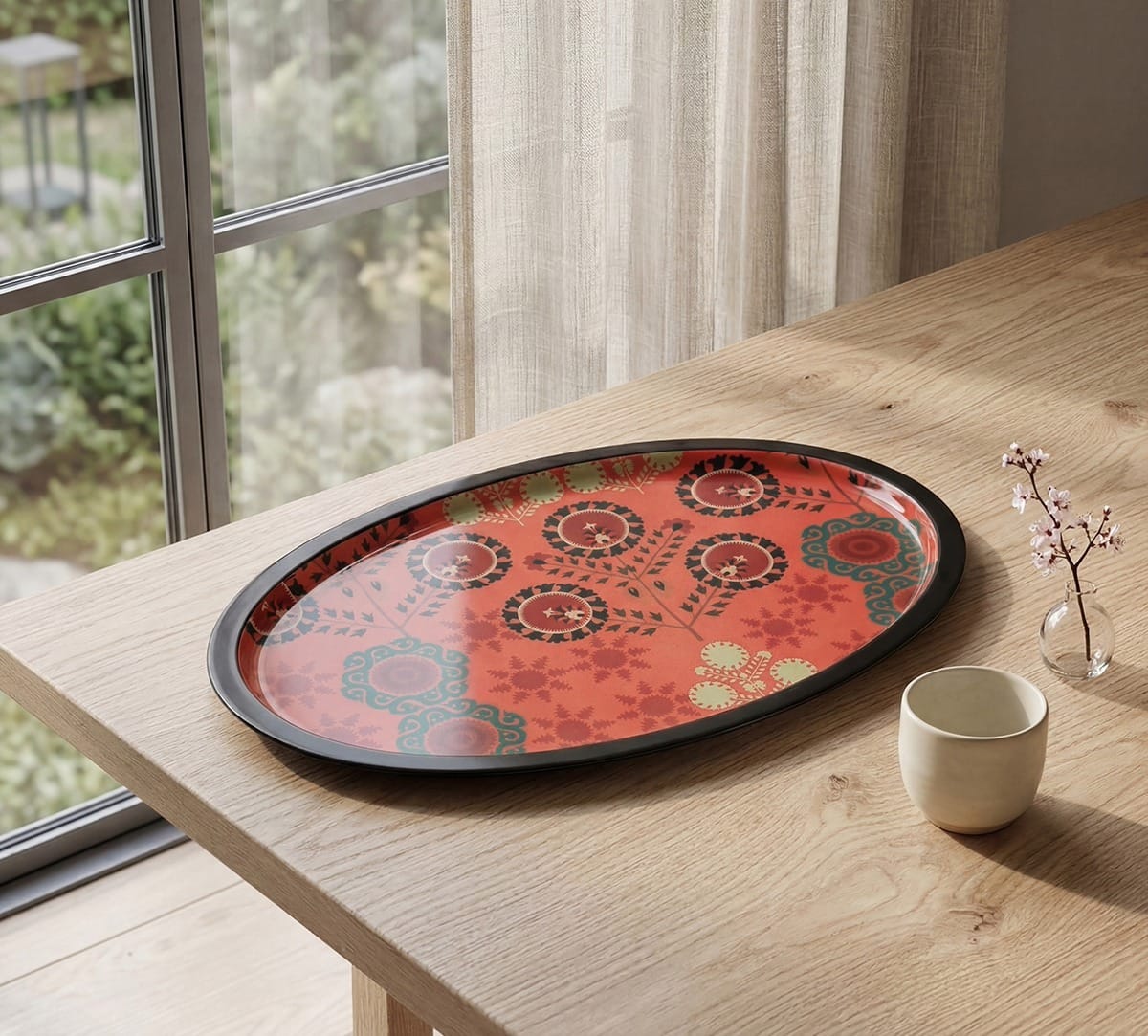 Raceme Rosettes Oval Tray