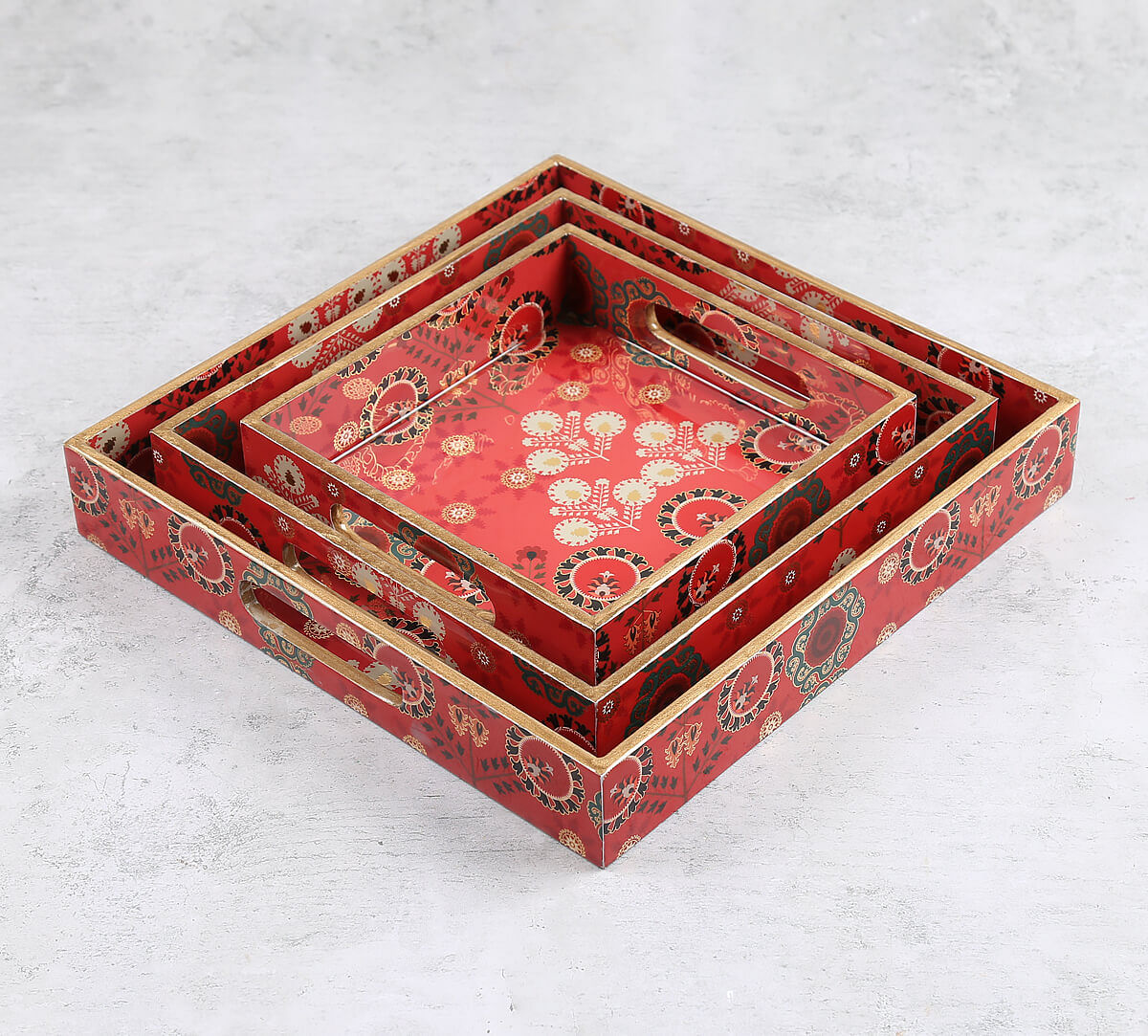 India Circus by Krsnaa Mehta Raceme Rosettes MDF Square Tray