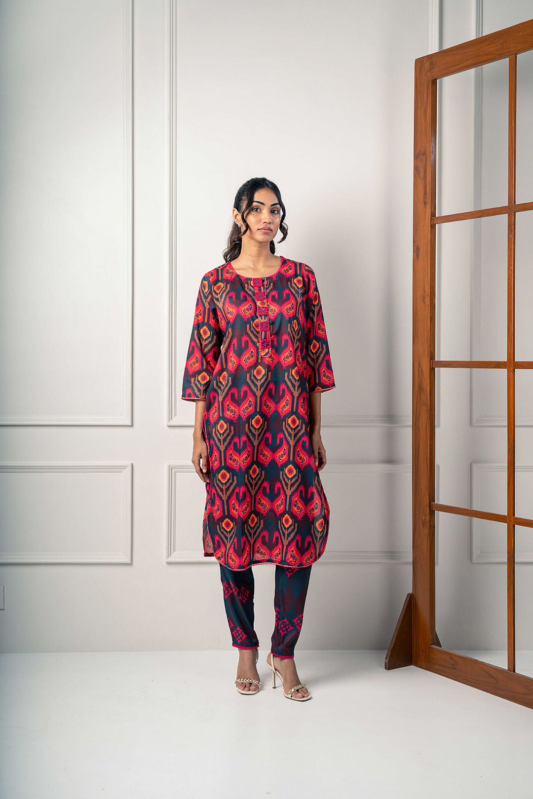 India Circus by Krsnaa Mehta Red Paisleys Co-Ord Set