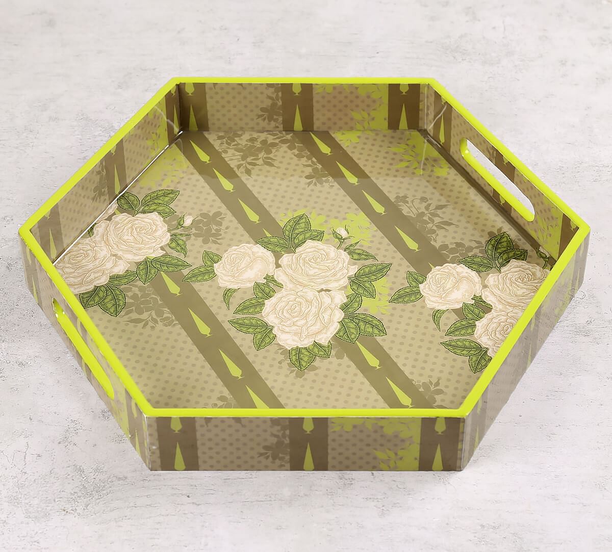 India Circus by Krsnaa Mehta Rose Alba's Tenor Hexagon Tray