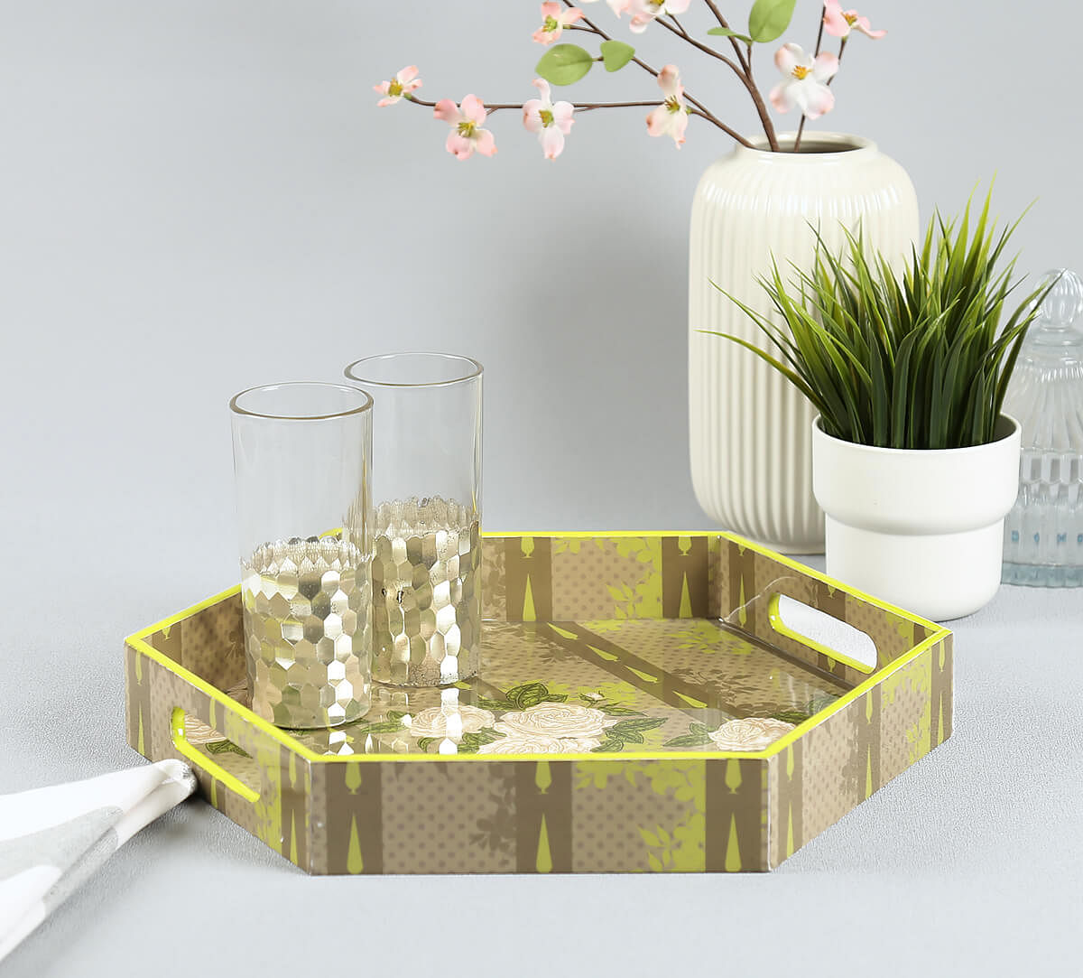 India Circus by Krsnaa Mehta Rose Alba's Tenor Hexagon Tray