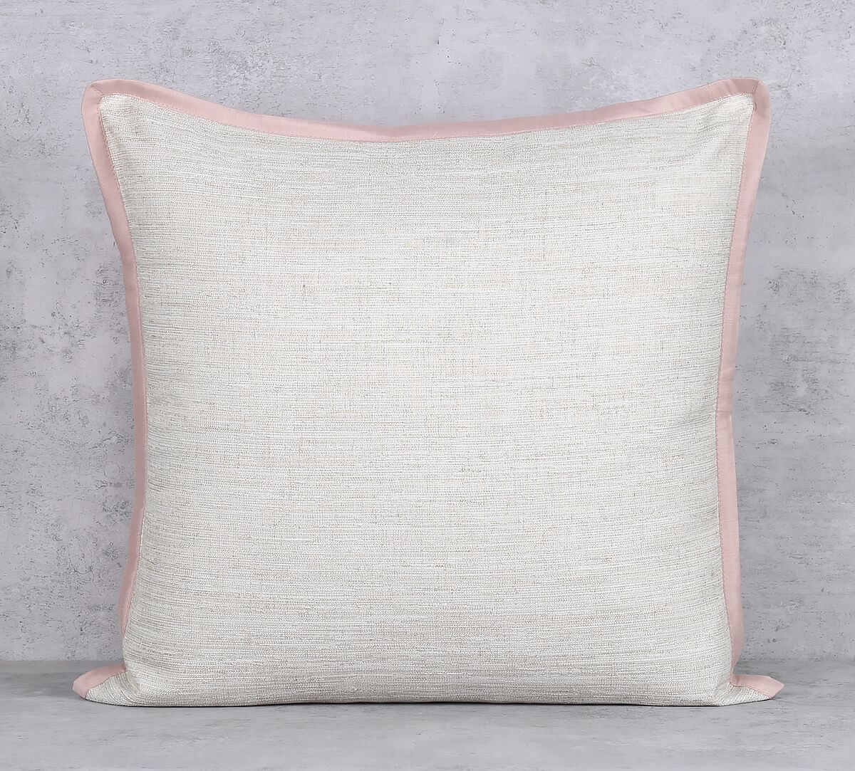India Circus by Krsnaa Mehta Rose Quartz Flange Khadi Cushion Cover