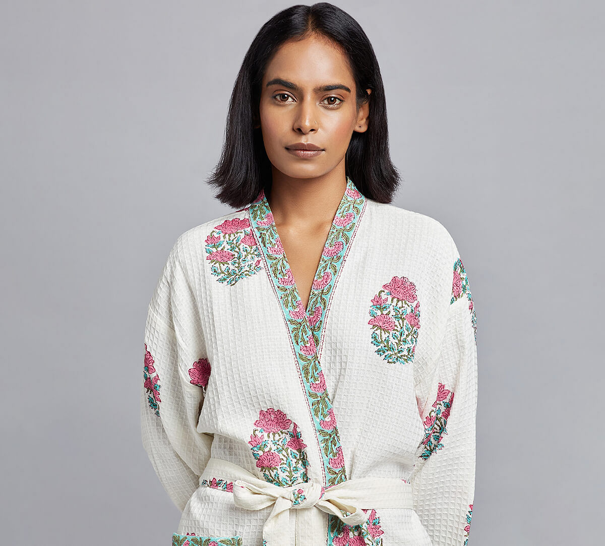 India Circus by Krsnaa Mehta Rose Rapture Bathrobe