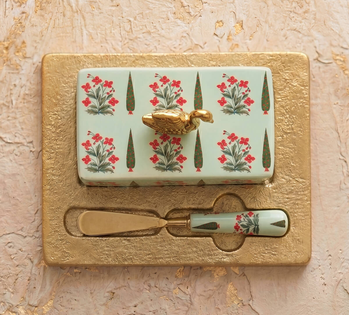 Royal Courtyard Butter Dish with Butter Knife