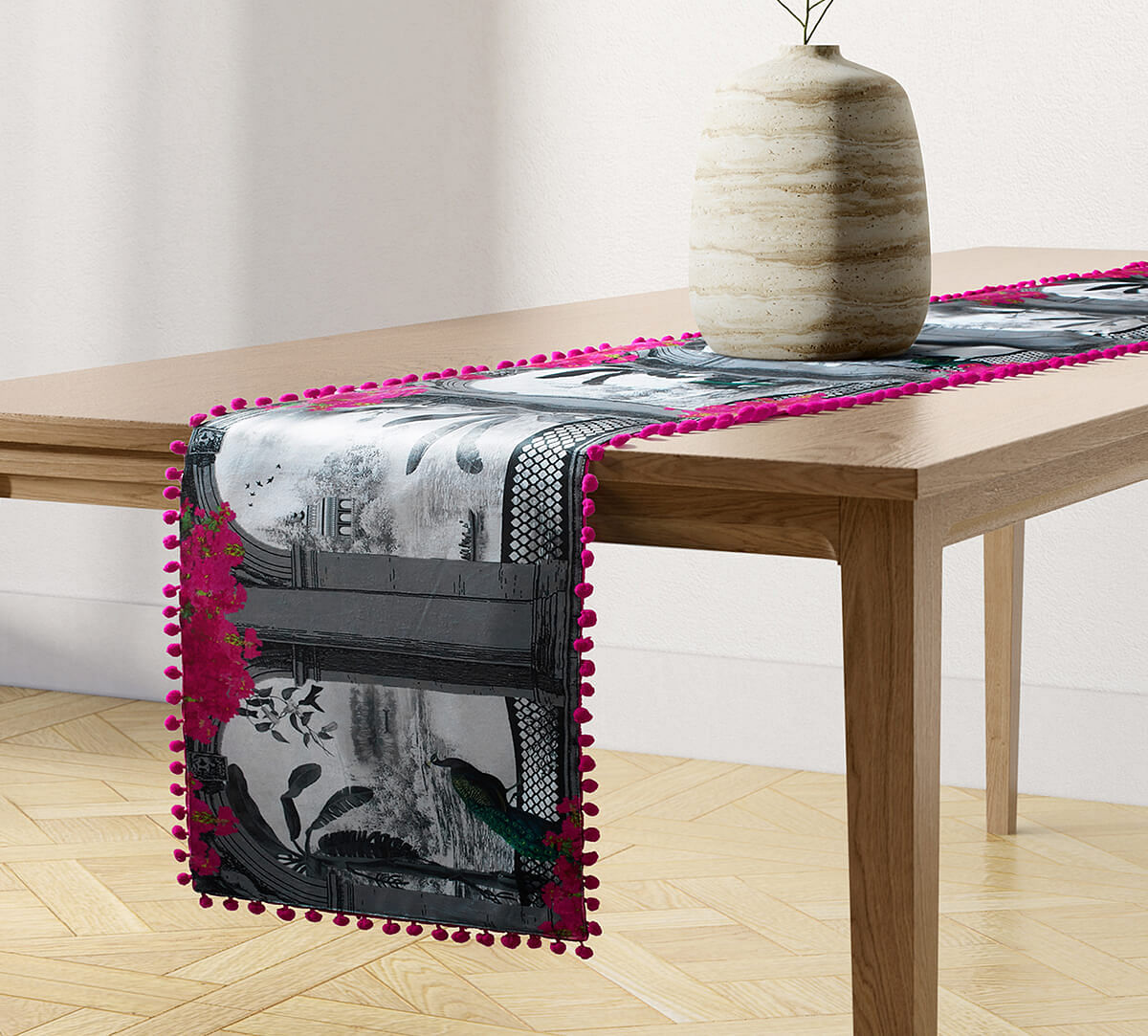 India Circus by Krsnaa Mehta Royal Hues Micro Velvet Bed and Table Runner