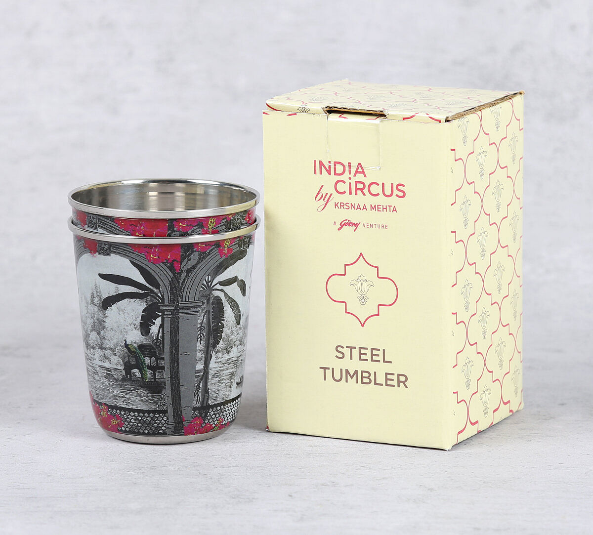 India Circus by Krsnaa Mehta Royal Hues Small Steel Tumbler Set of 2