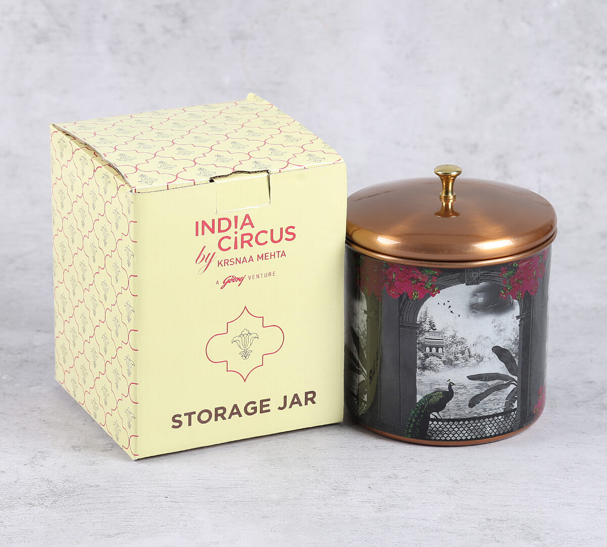 India Circus by Krsnaa Mehta Royal Hues Steel Cookie Jar