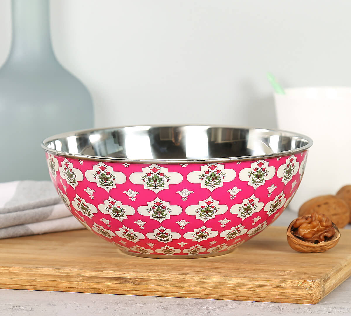 India Circus by Krsnaa Mehta Ruby Lattice Treasures Steel Bowl