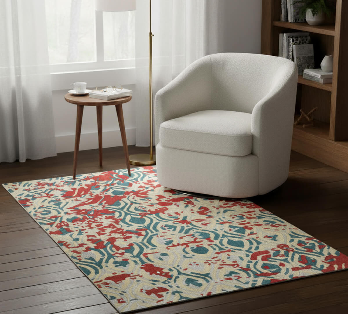 Rust and Teal Romance 4ft x 6ft Rug