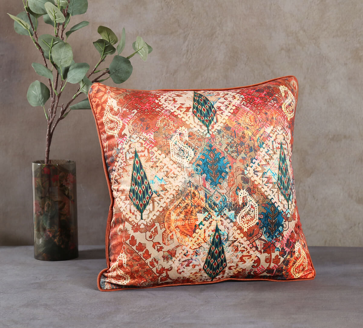 India Circus by Krsnaa Mehta Rustic Charm Velvet Cushion Cover