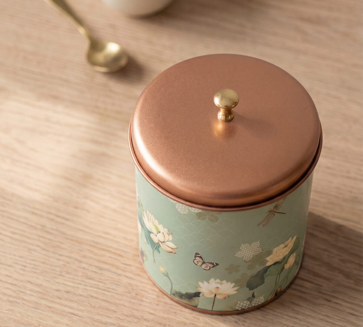 Sage Serenity Steel Cookie Jar