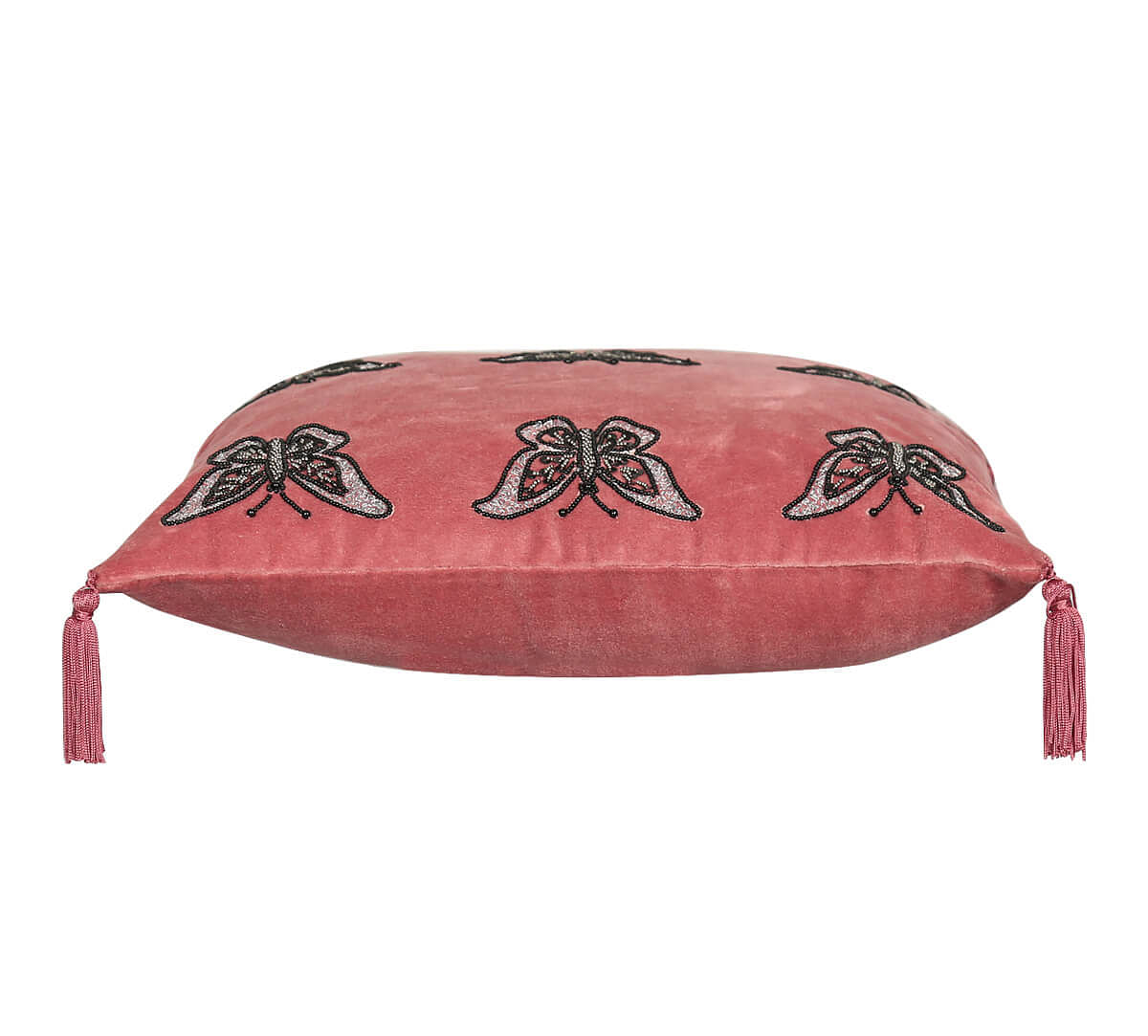 India Circus by Krsnaa Mehta Salmon Butterfly Adorn Cushion Cover