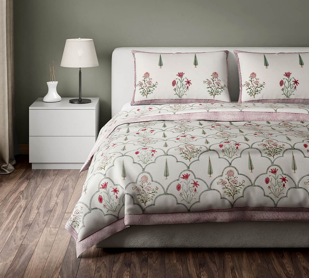 Shahi Fern Waffle Bed Cover Set