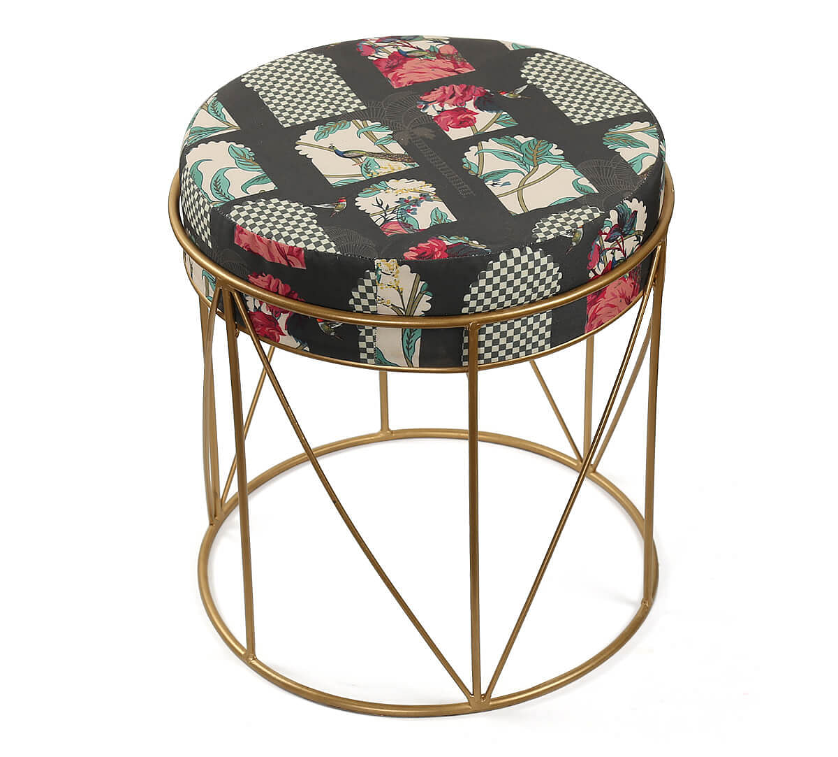 India Circus by Krsnaa Mehta Signature Windows Iron Pouffe