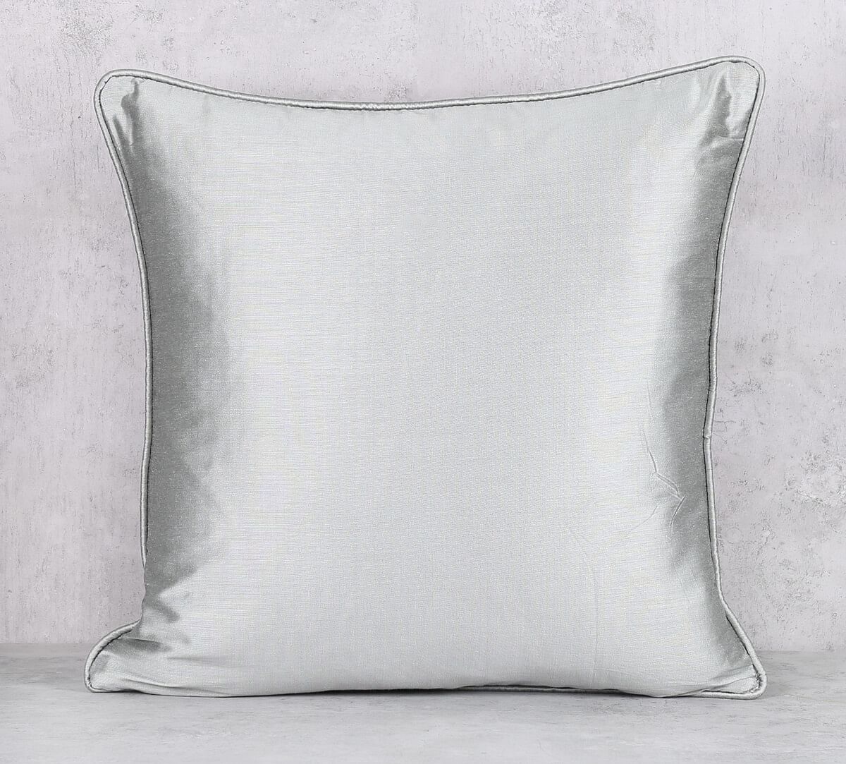 India Circus by Krsnaa Mehta Silver Pintucks Quilted Cushion Cover