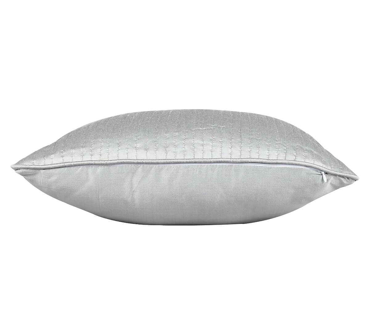 India Circus by Krsnaa Mehta Silver Pintucks Quilted Cushion Cover