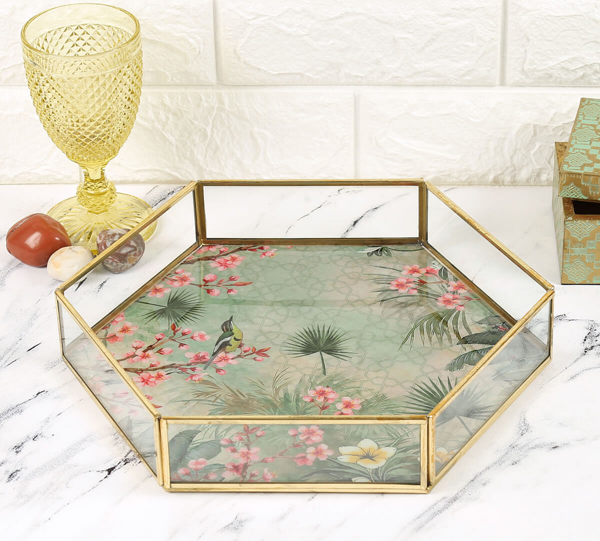 India Circus by Krsnaa Mehta Spring Bloom Hexagon Tray
