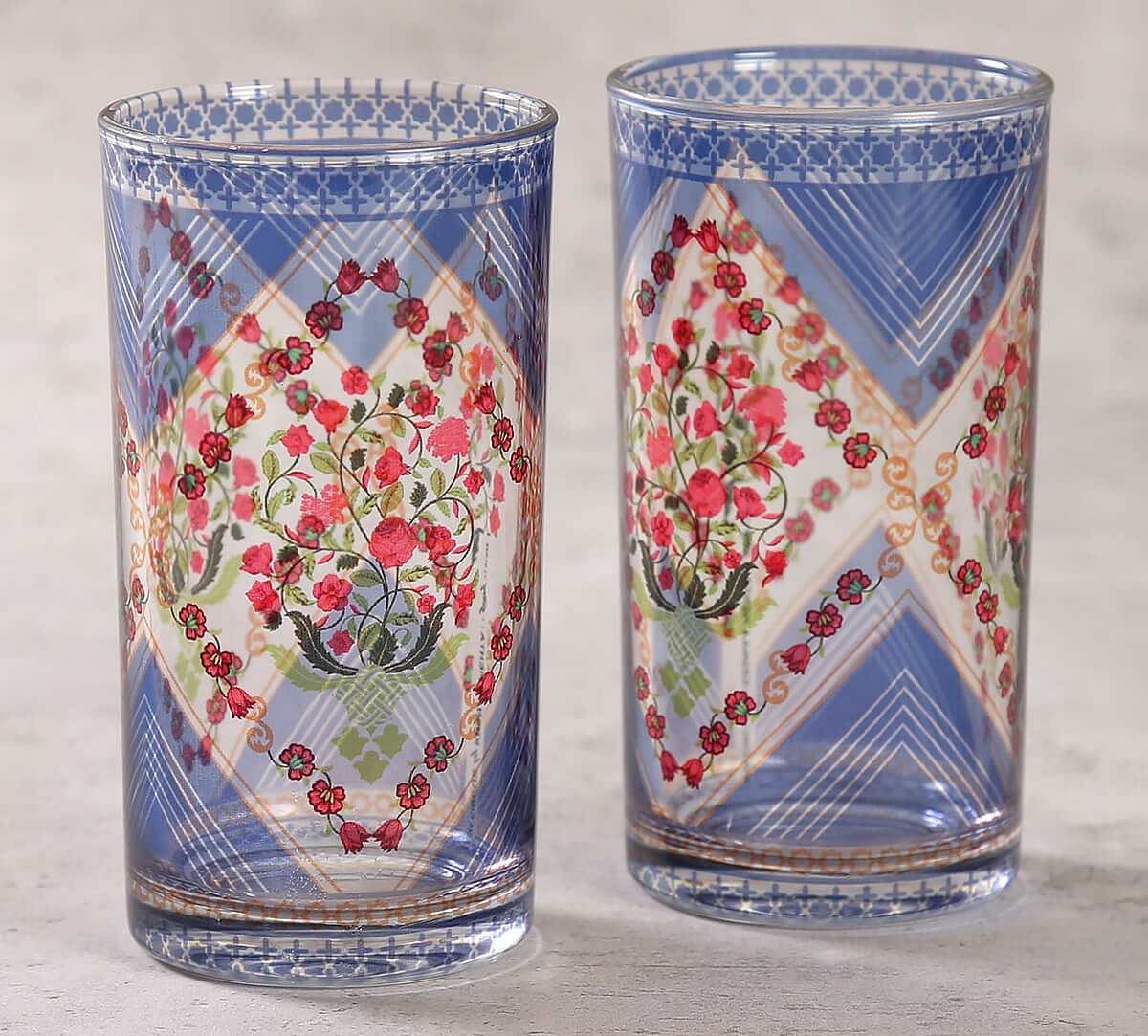 India Circus by Krsnaa Mehta Spring Bloom Glass Tumbler Set of 2