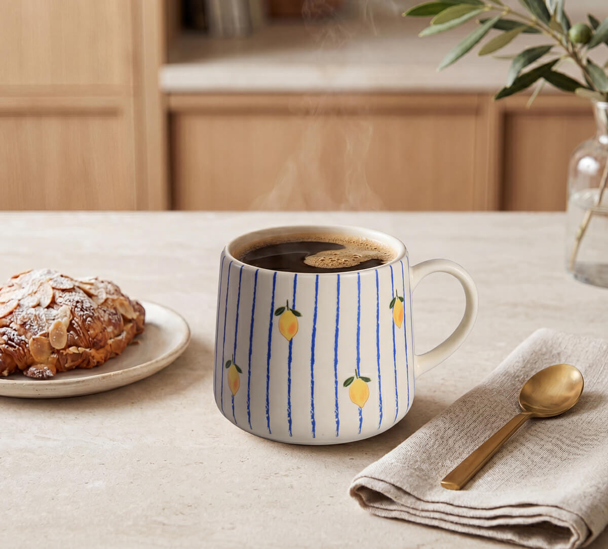 Striped Citrus Coffee Mug
