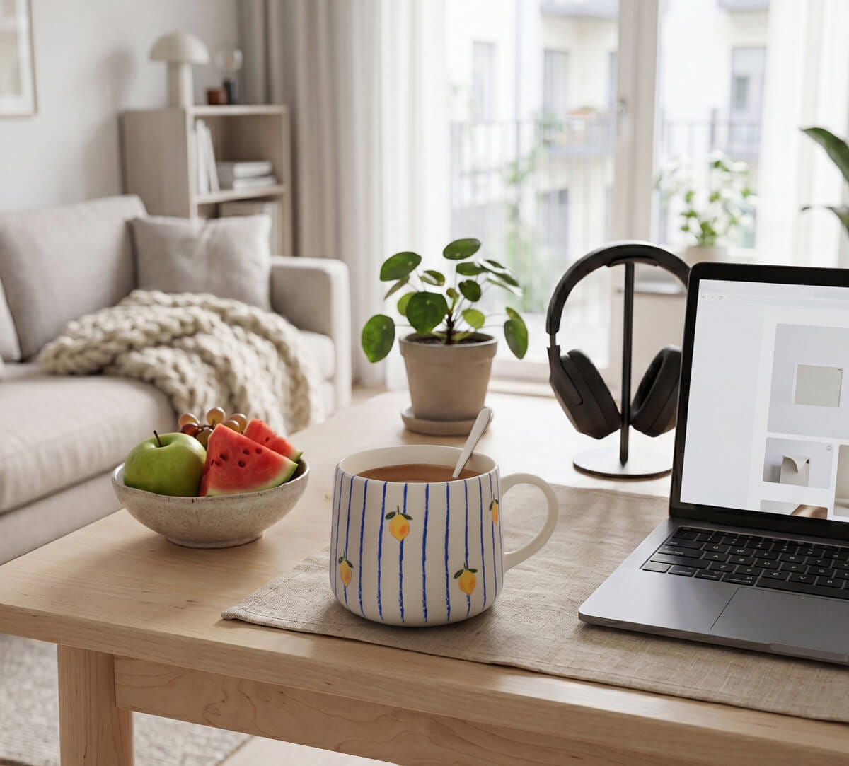 Striped Citrus Coffee Mug