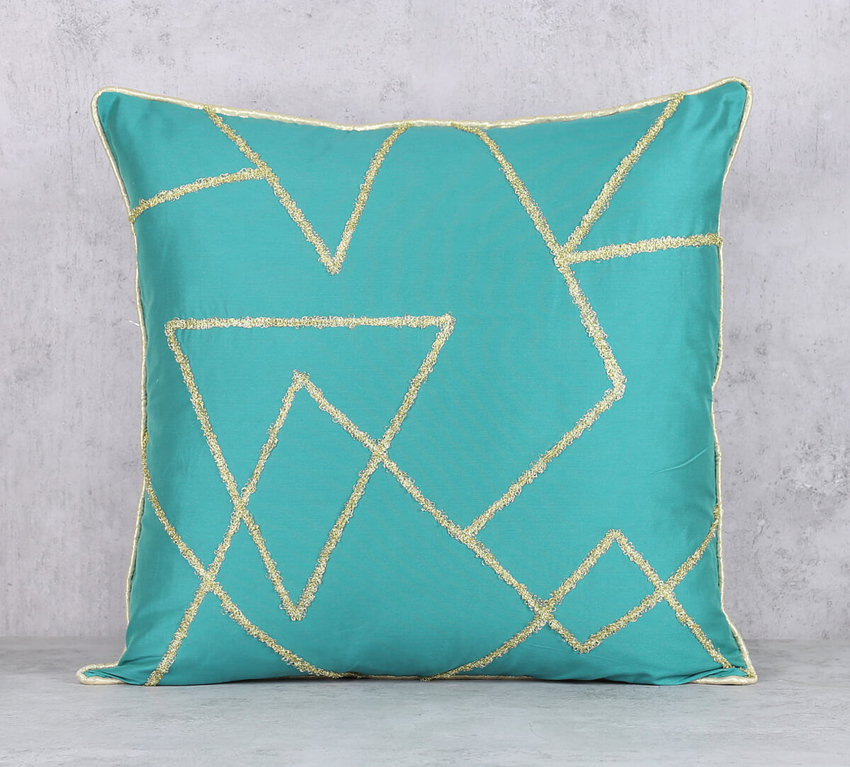 India Circus by Krsnaa Mehta Teal Gold Cushion Cover