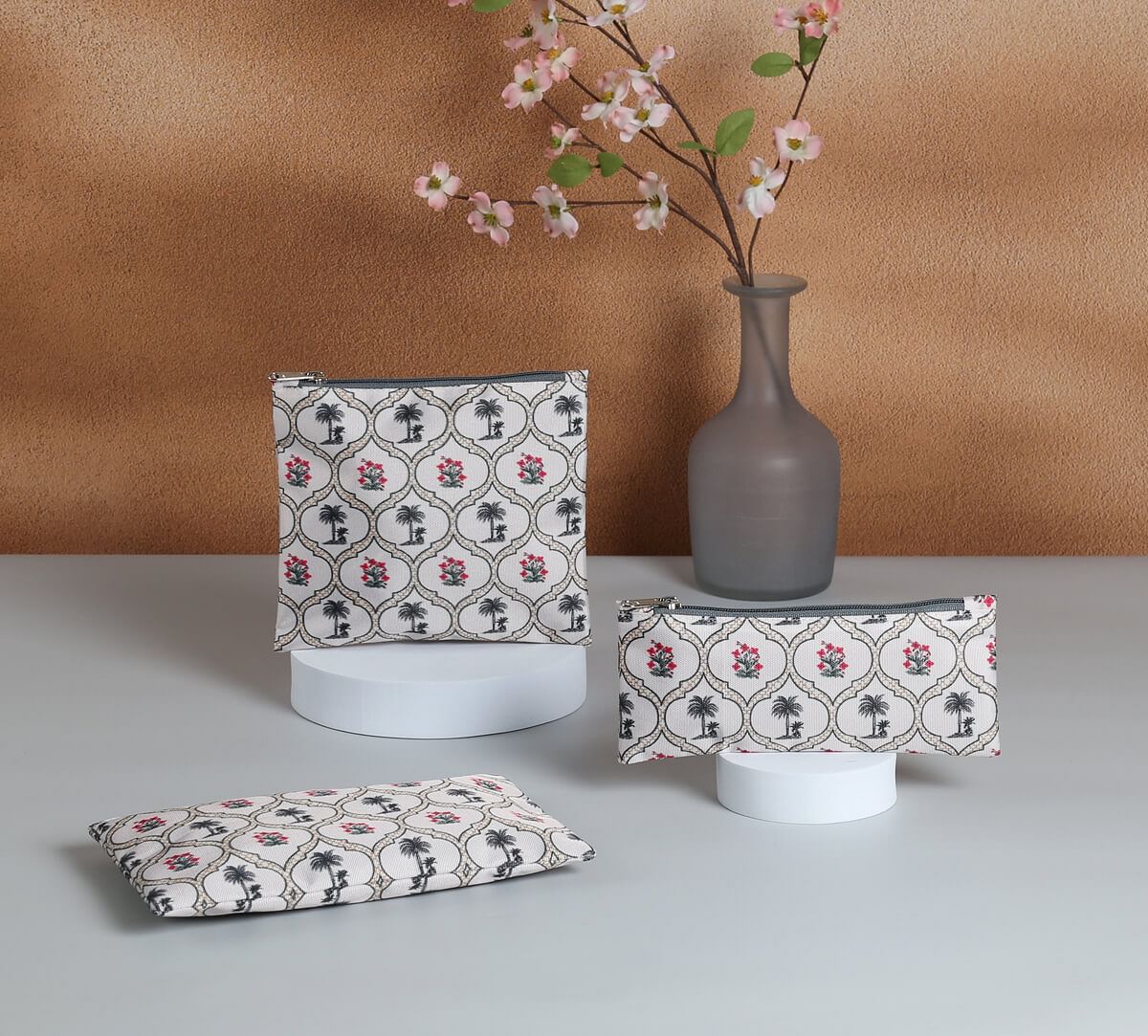 India Circus by Krsnaa Mehta Tropic Tryst Utility Pouch Set of 3