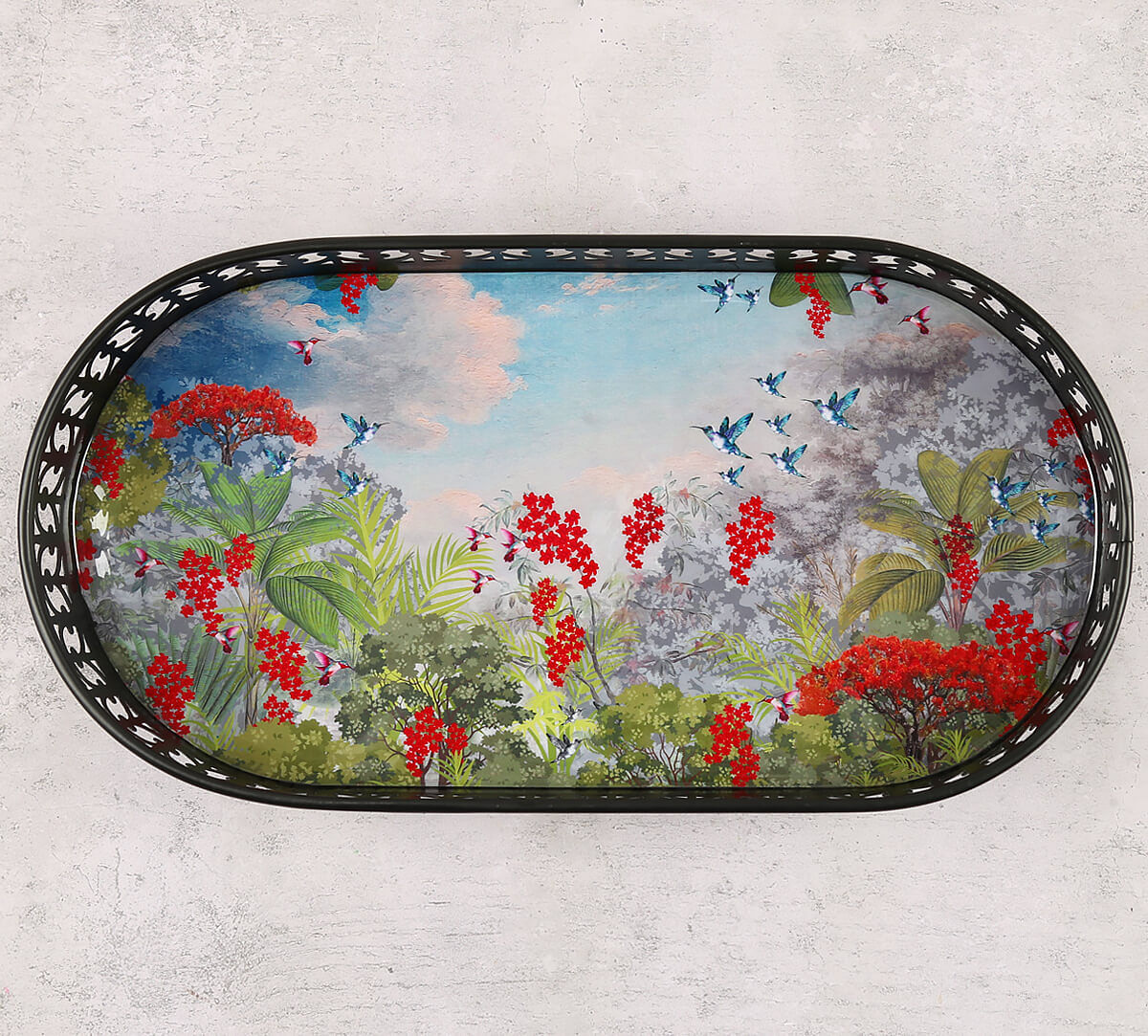 India Circus by Krsnaa Mehta Tropical View Rectangle Iron Tray