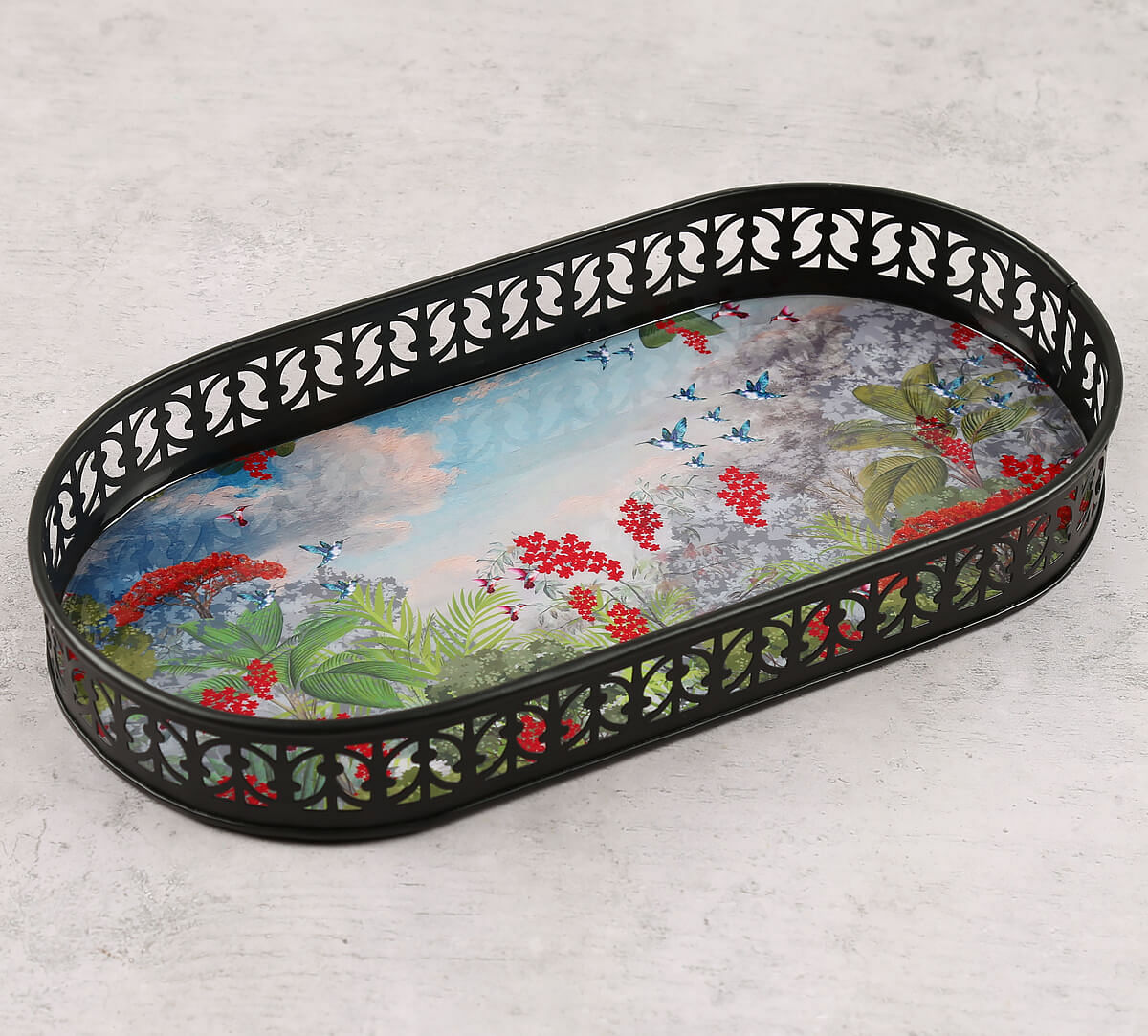 India Circus by Krsnaa Mehta Tropical View Rectangle Iron Tray