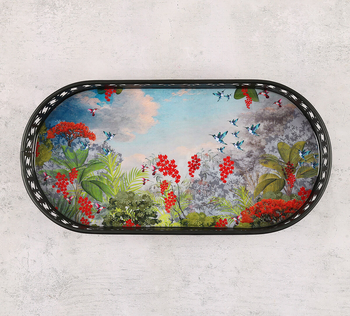 India Circus by Krsnaa Mehta Tropical View Rectangle Iron Tray