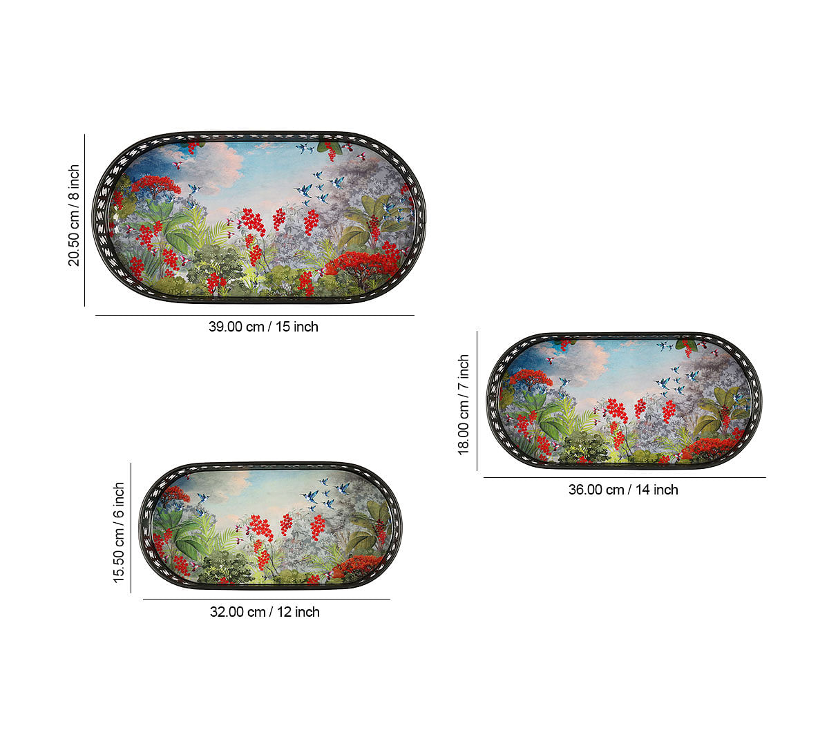 India Circus by Krsnaa Mehta Tropical View Rectangle Iron Tray