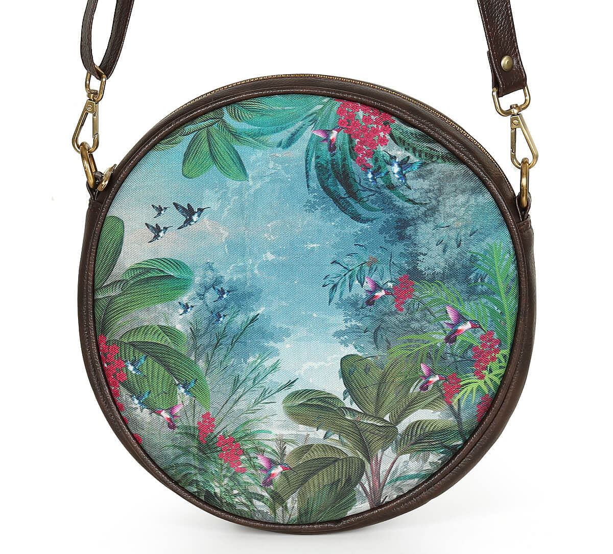 India Circus by Krsnaa Mehta Tropical View Round Crossbody Bag