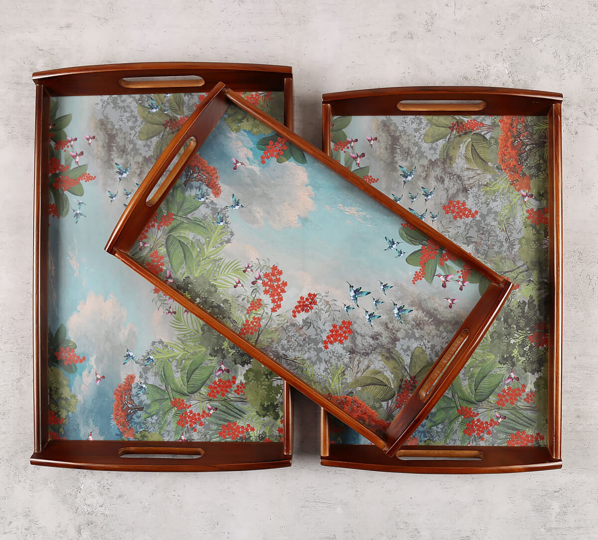 India Circus by Krsnaa Mehta Tropical View Trays Set of 3