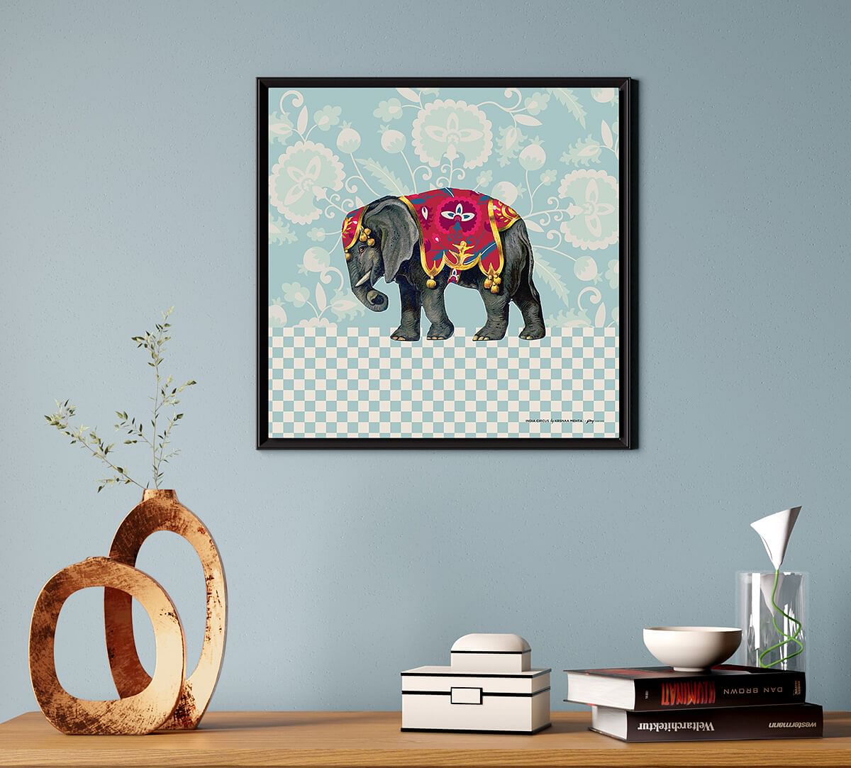 India Circus by Krsnaa Mehta Tusker Prime Floating Framed Canvas Wall Art