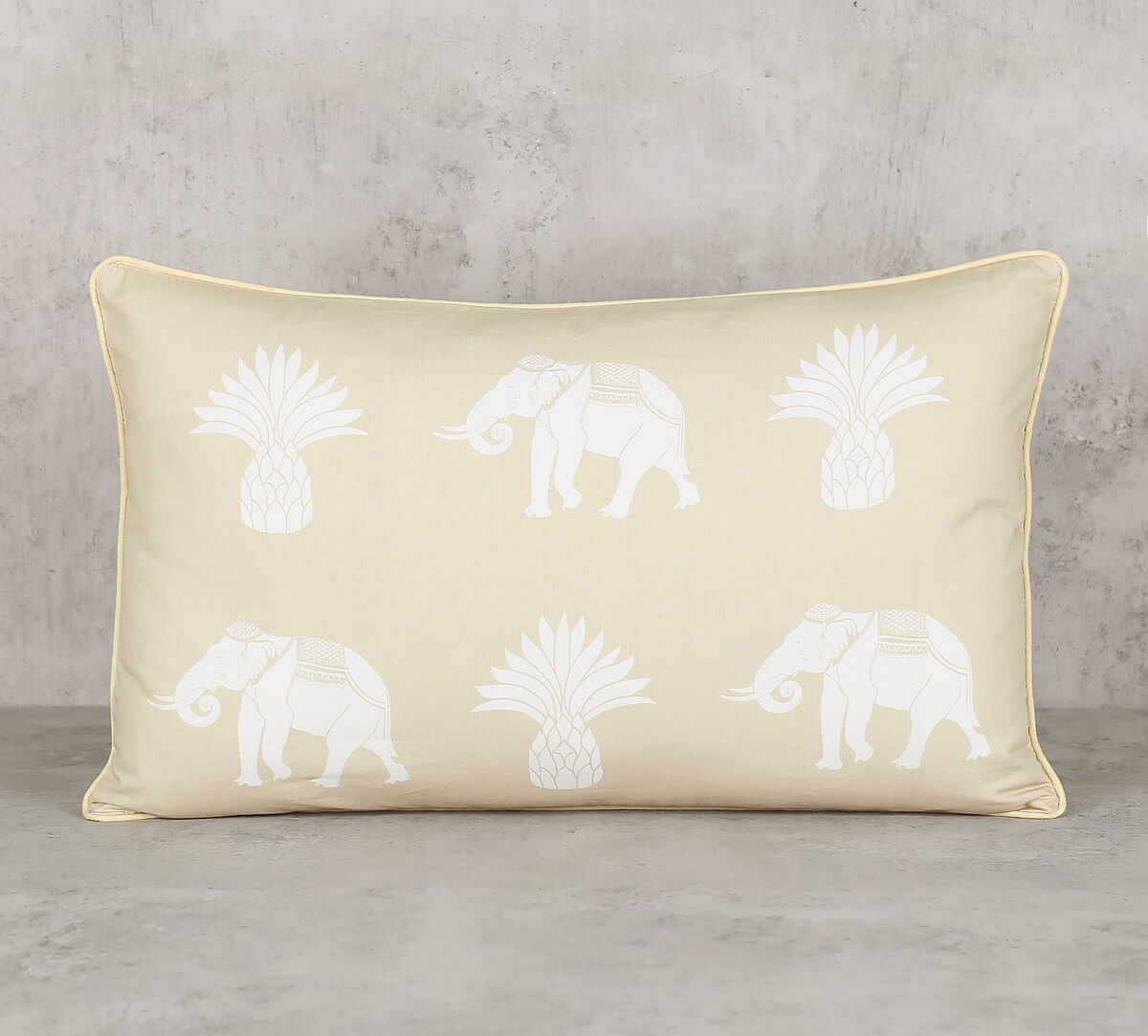 India Circus by Krsnaa Mehta Tusker Tropics Rectangle Cotton Poplin Cushion Cover