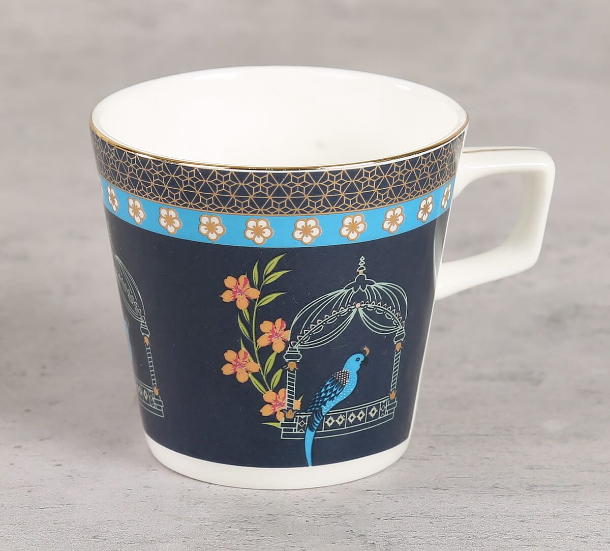India Circus by Krsnaa Mehta Verdant Chef d'oeuvre Cup and Saucer Set of 4