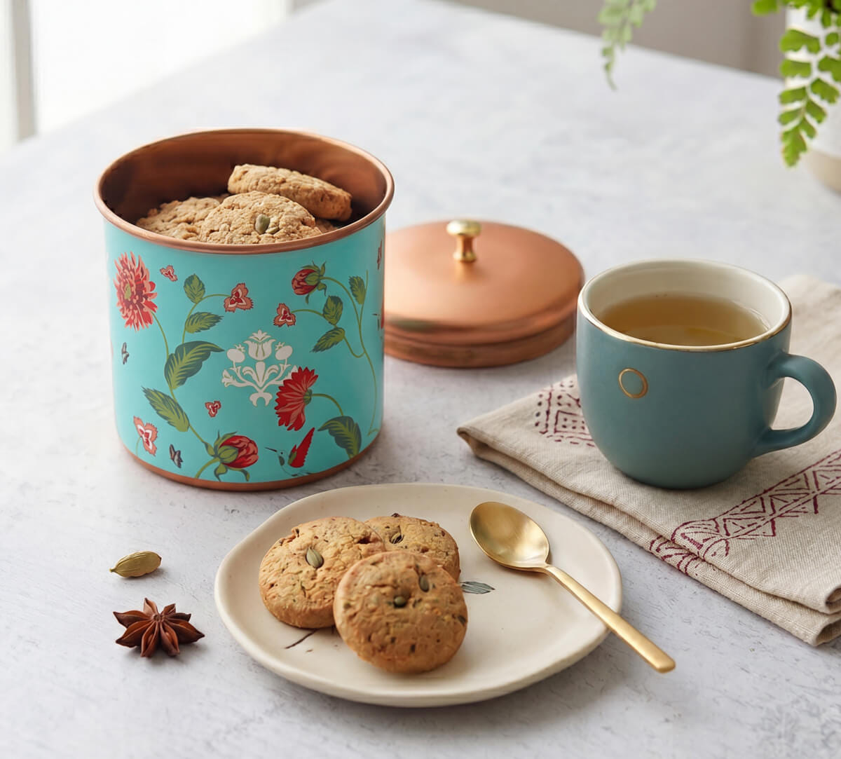 Zinnian Jazz Steel Cookie Jar