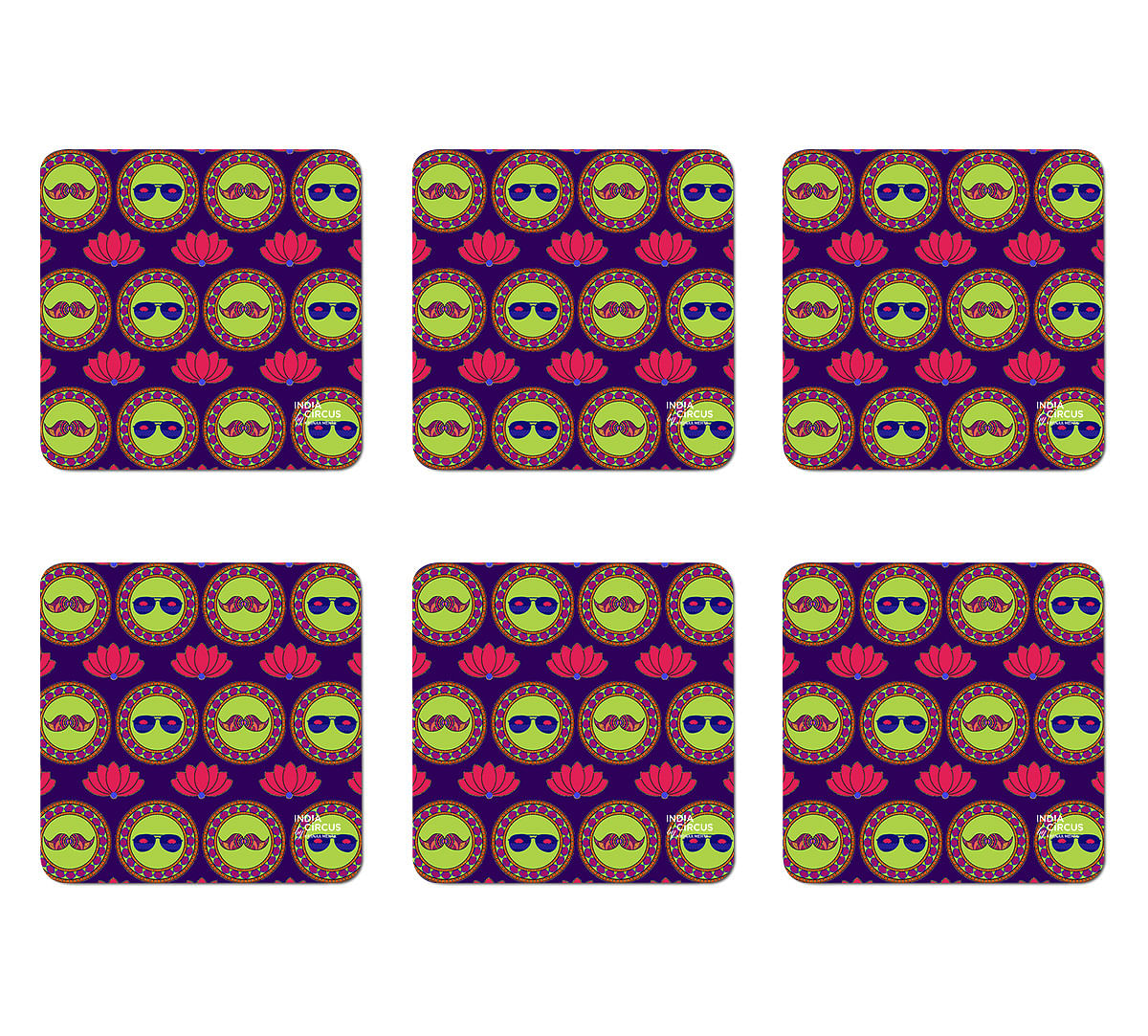 India Circus C'est La Vie PVC Table Coaster (Set of 6)