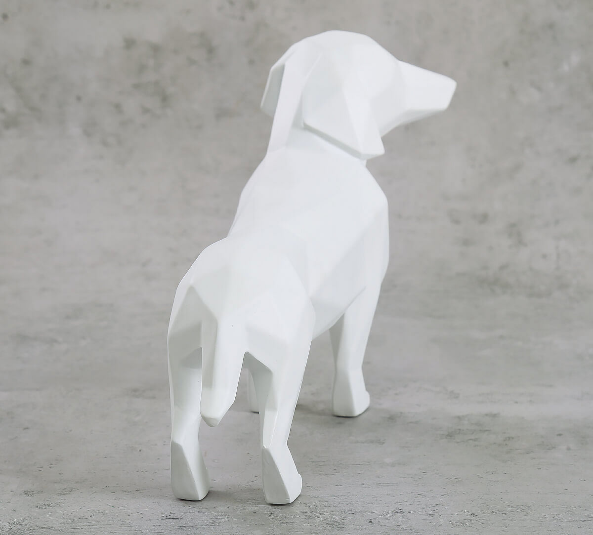 India Circus Chalk White Dachshund Figurine